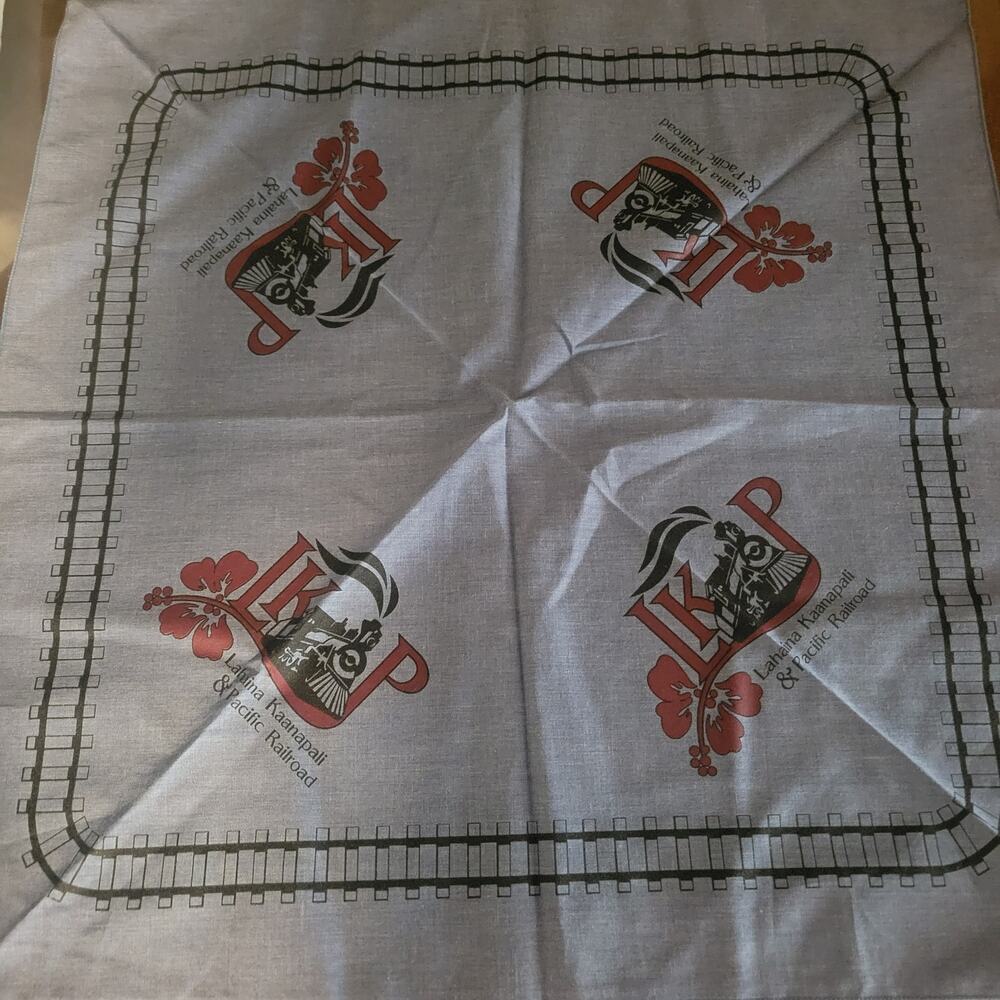 70s‎ Lahaina, Kaanapali and Pacific Railroad Train Maui Hawaii Bandana Scarf